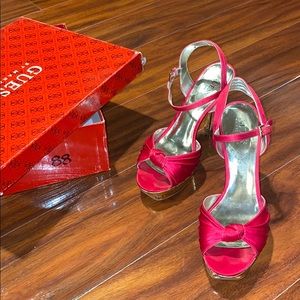 GUESS hot pink heels